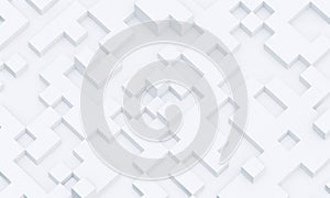 Abstract gradient gray and white square pattern. White Cubes Background.Square graphic material stacked in layers
