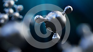3D illustration of abstract silver metal molecule background