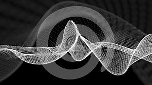 3D illustration of abstract wave structure scientific background