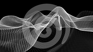 3D illustration of abstract wave structure scientific background