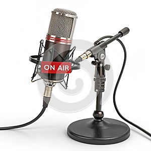 On air mic recording 3D illustration photo