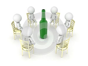 3D illustration of alcoholics anonymus twelve step program meeting photo