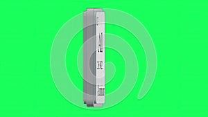 Aluminium. Element of the periodic table of the Mendeleev system on green screen