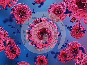 Antibodies attacking viruses