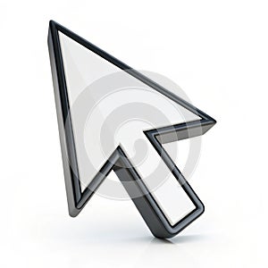 3D illustration of arrow cursor icon isolated on white background