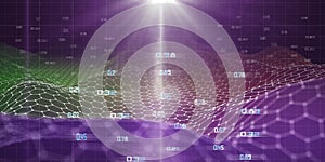 3D illustration artificial  inteligence technology background. Algorithms deep learning.  Blockchain. Data science learning.