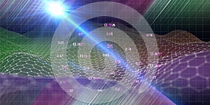 3D illustration artificial  inteligence technology background. Algorithms deep learning. Virtual reality. Blockchain. Data science