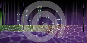 3D illustration artificial  inteligence technology background. Blockchain. Algorithms deep learning.  Data science learning.