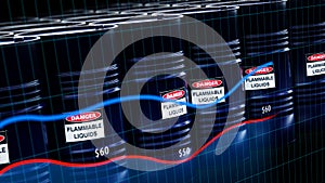 3d illustration of barrels with crude oil