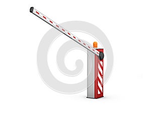 3d Illustration of Barrier Gate Automatic system for security.