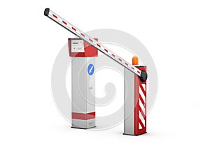 3d Illustration of Barrier Gate Automatic system for security
