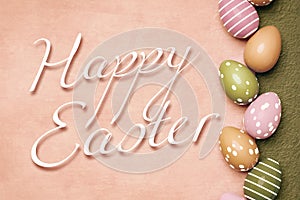 a beautiful colored eggs easter background