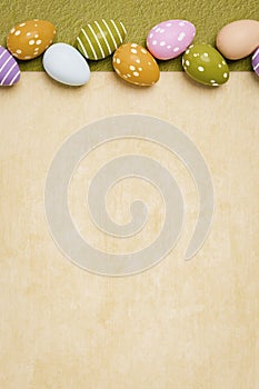 A beautiful colored eggs easter background