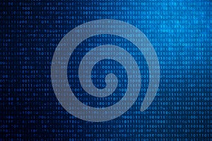 3D illustration binary code on blue background. Bytes of binary code. Concept technology. Digital binary background.