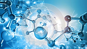 A 3D illustration of a biochemistry molecule.