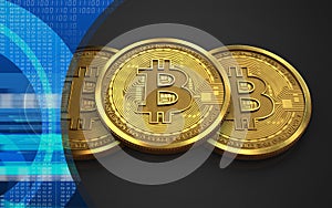 3d bitcoin stack photo