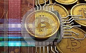 3d bitcoin CPU photo