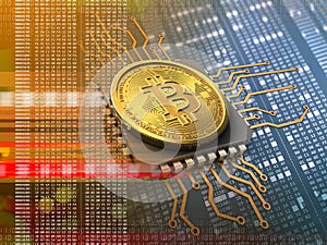 3d bitcoin with cpu orange