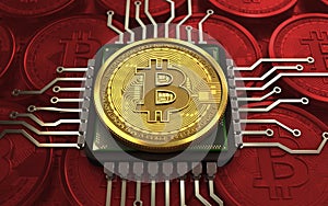 3d bitcoin CPU photo