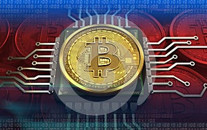 3d bitcoin CPU photo