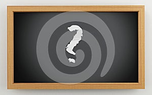 3d chalkboard with Question mark.