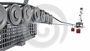 3D Illustration of Cableway Station