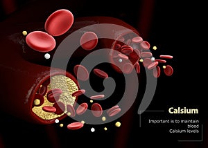 3d Illustration of calcitonin and parathormone. Regulation of calcium levels in the blood photo