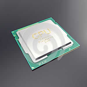 3d illustration central processor unit, CPU isolated on white. 3d illustration