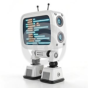 Chat robot code 3D illustration isolated on white photo