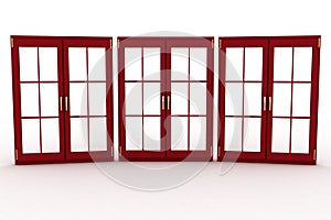 3d illustration of closed plastic windows