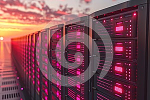 3d illustration of cloud computing and cybersecurity in digital data center technology