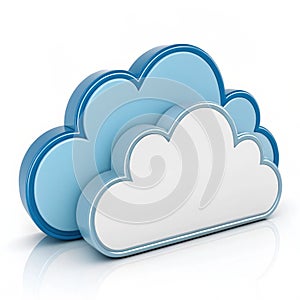 Cloud data 3D icon illustration isolated on white background photo