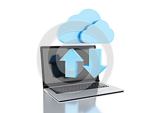3d laptop and Cloud