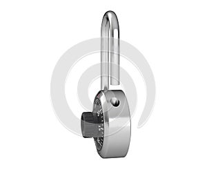 3D illustration of Combination Padlock is opened and isolated on white.