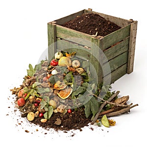 Composting 3D illustration isolated on white background