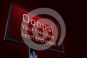 3d illustration with concept of computer virus Wannacry