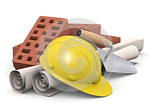 3d illustration construction surveyor project