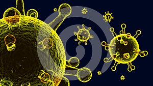 3d Illustration corona virus microbe infection covid-19 photo
