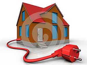 3d power cable over white