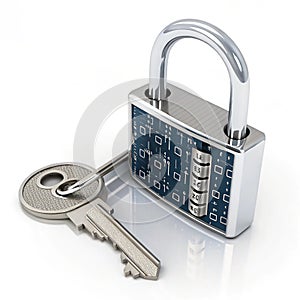 3D illustration of data access icon isolated on white background photo