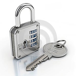 3D illustration of data access icon isolated on white background photo