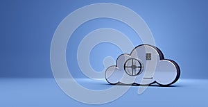3d illustration with data cloud protection and security