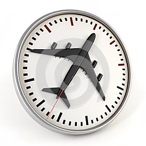 3D illustration of delayed flight icon isolated on white background photo