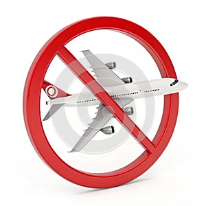 3D illustration of delayed flight icon isolated on white background photo