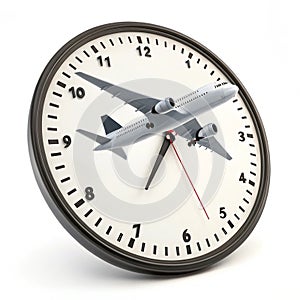 3D illustration of delayed flight icon isolated on white background photo