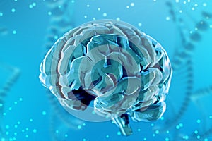 3d illustration digital brain. Concept of artificial intelligence and the limitless possibilities of the mind