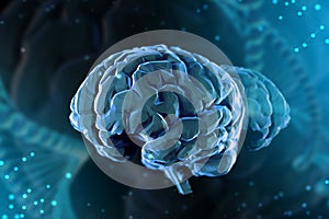 3d illustration digital brain. Concept of artificial intelligence and the limitless possibilities of the mind