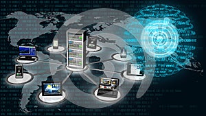 3D Illustration - Digital world. Global connection