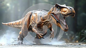 3D Illustration of a Dinosaur Running