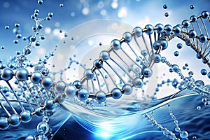 3D Illustration of DNA Molecule Model from Water
